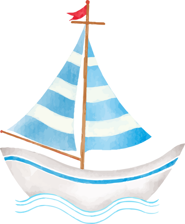 cute sailboat watercolor